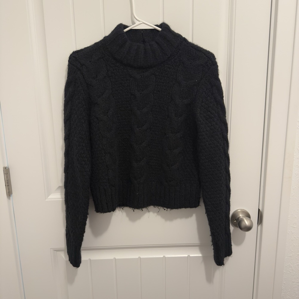 American Eagle Women's Black Mock Neck Sweater Size Small